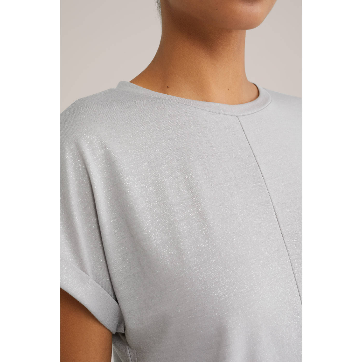 WE Fashion linnen top lichtgrijs