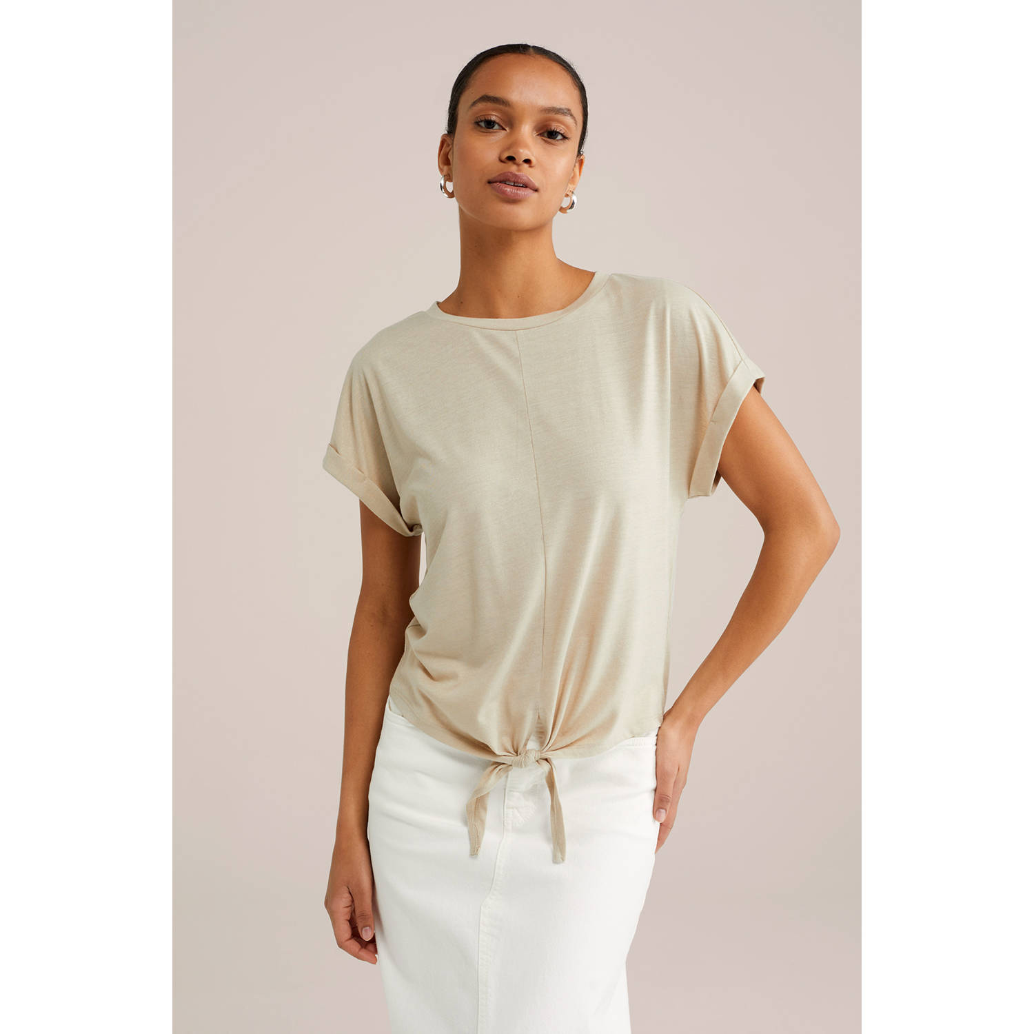 WE Fashion linnen top beige