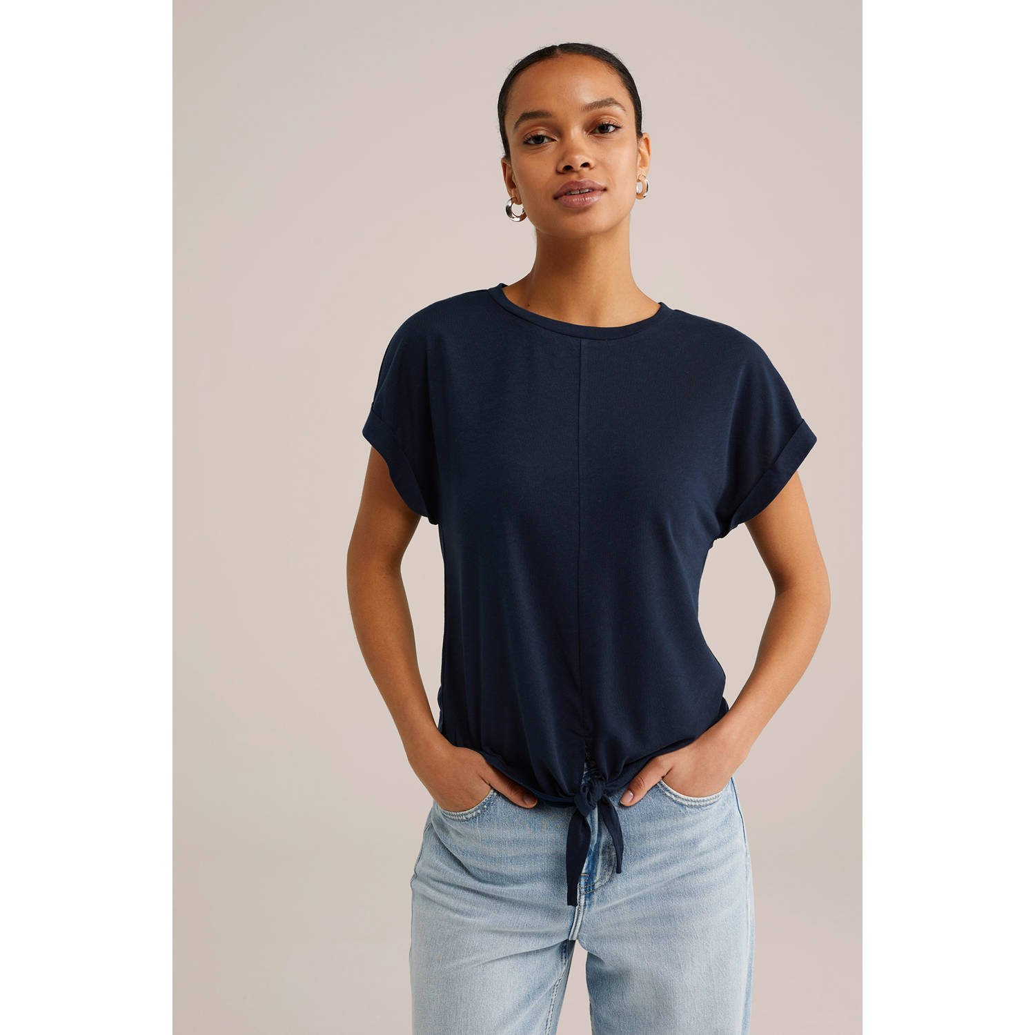 WE Fashion top donkerblauw