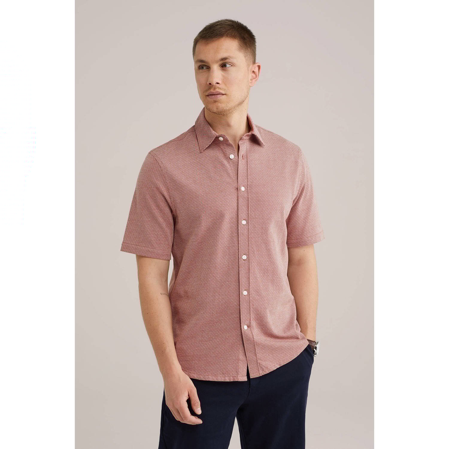 WE Fashion casual overhemd rood