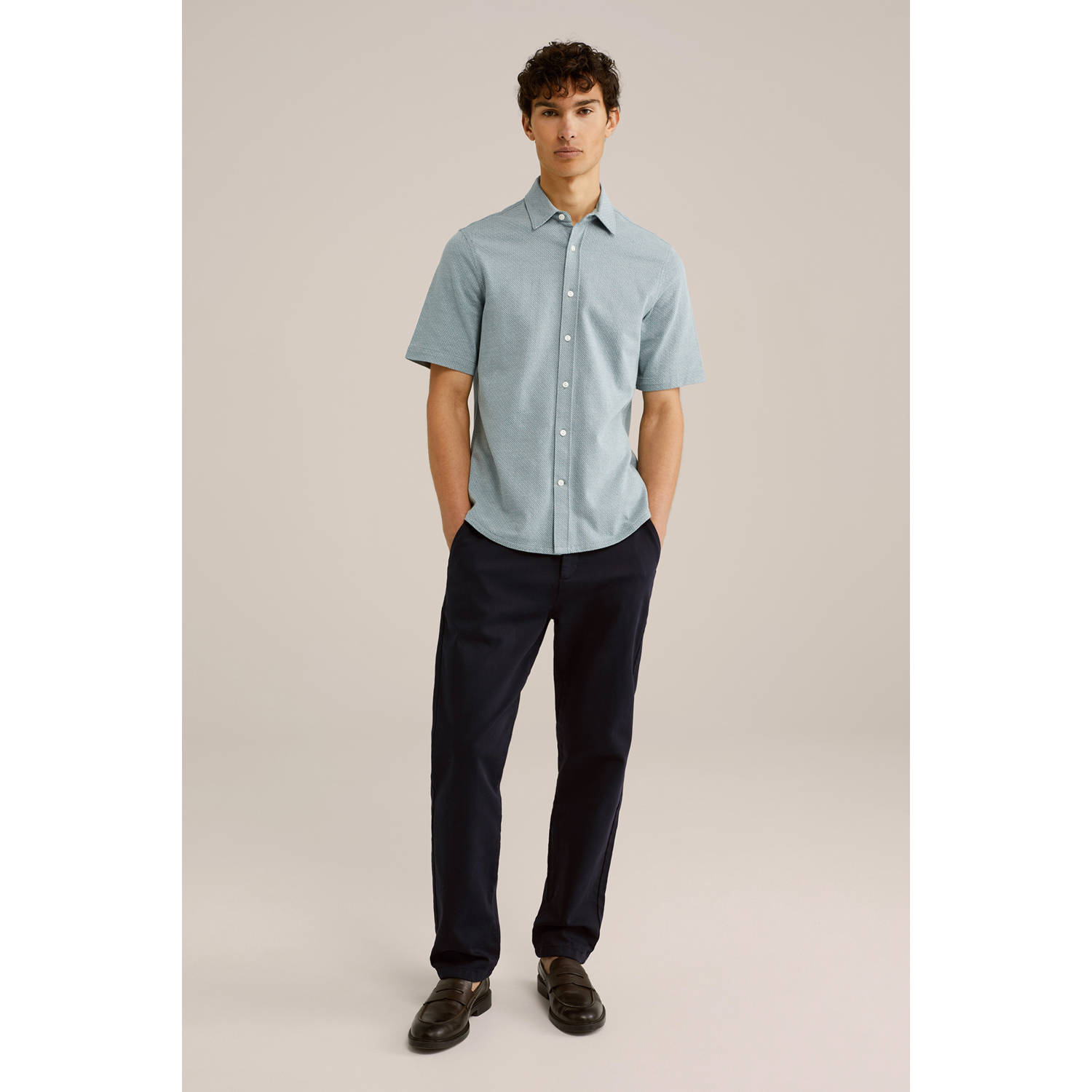 WE Fashion casual overhemd blauw