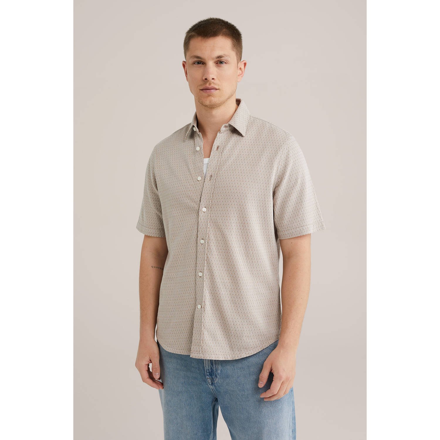 WE Fashion casual overhemd beige