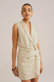 thumbnail: WE Fashion linnen beige straight playsuit