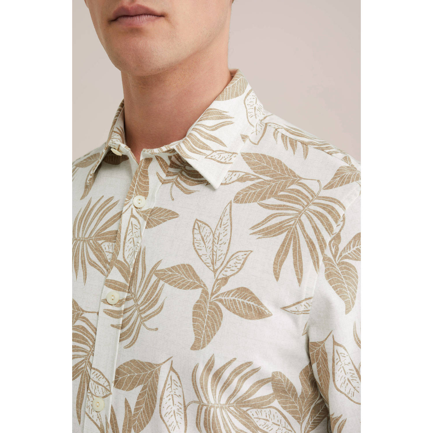 WE Fashion casual overhemd beige