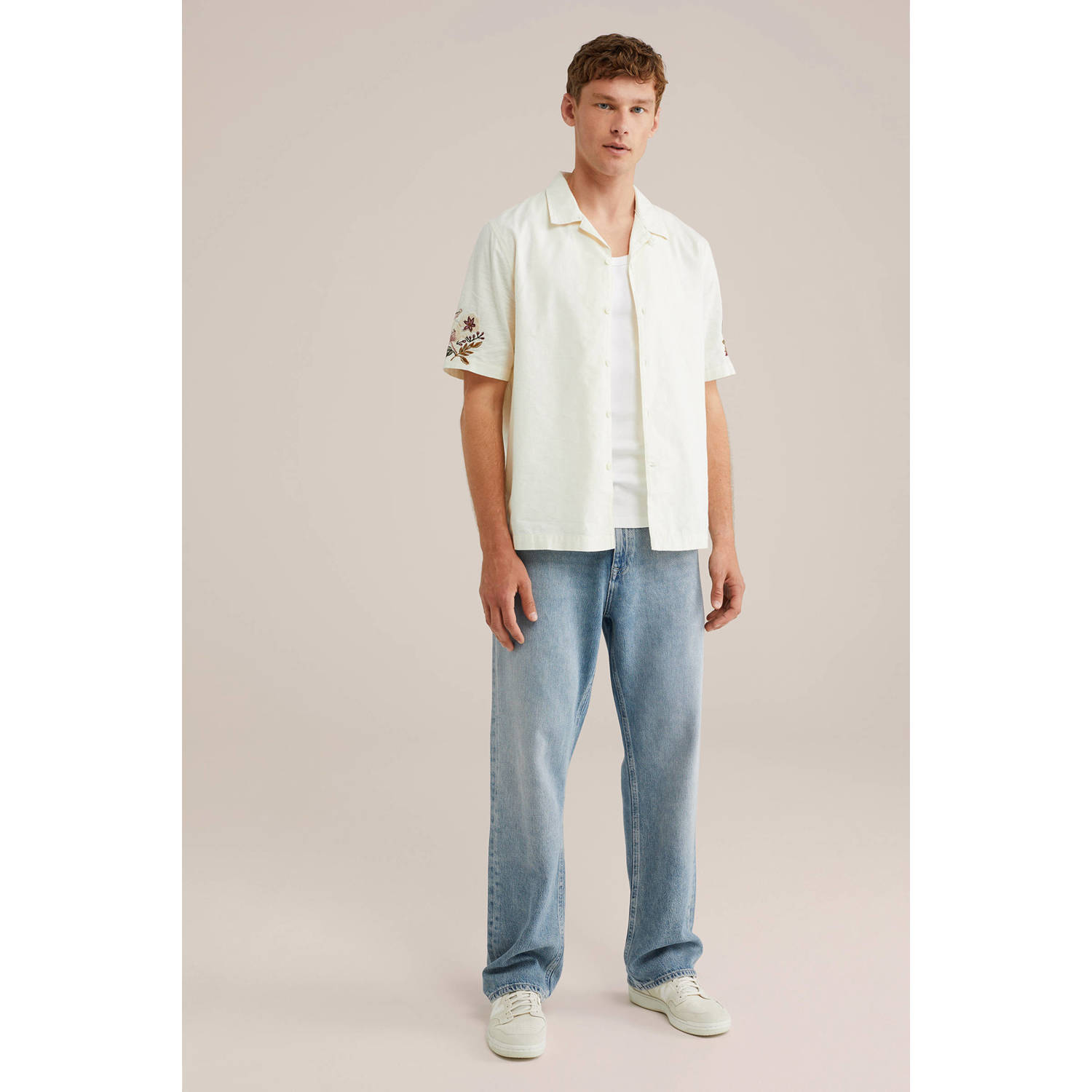 WE Fashion regular overhemd ecru