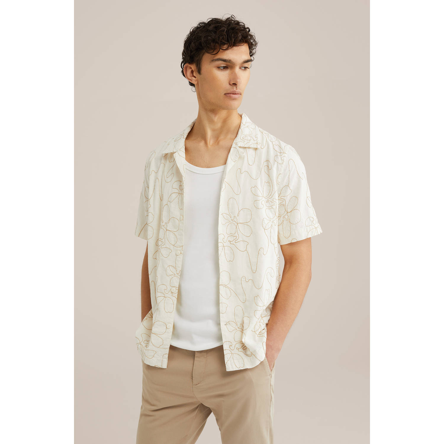 WE Fashion regular overhemd ecru