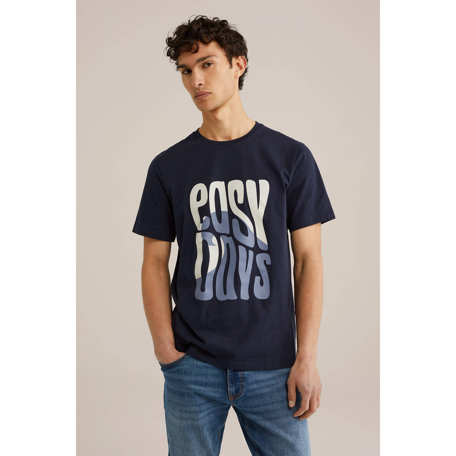 WE Fashion T-shirt donkerblauw