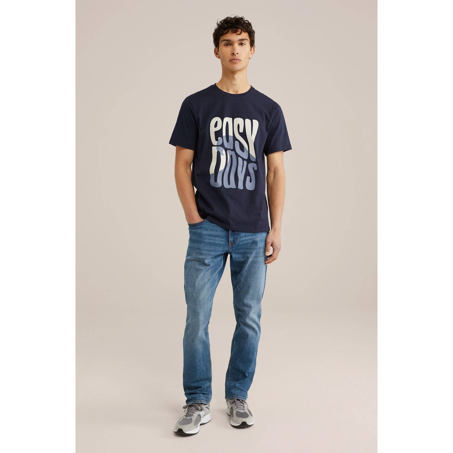 WE Fashion T-shirt donkerblauw