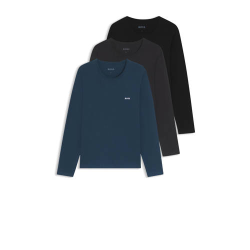 BOSS ondershirt (set van 3) donkerblauw/grijs/zwart afbeelding