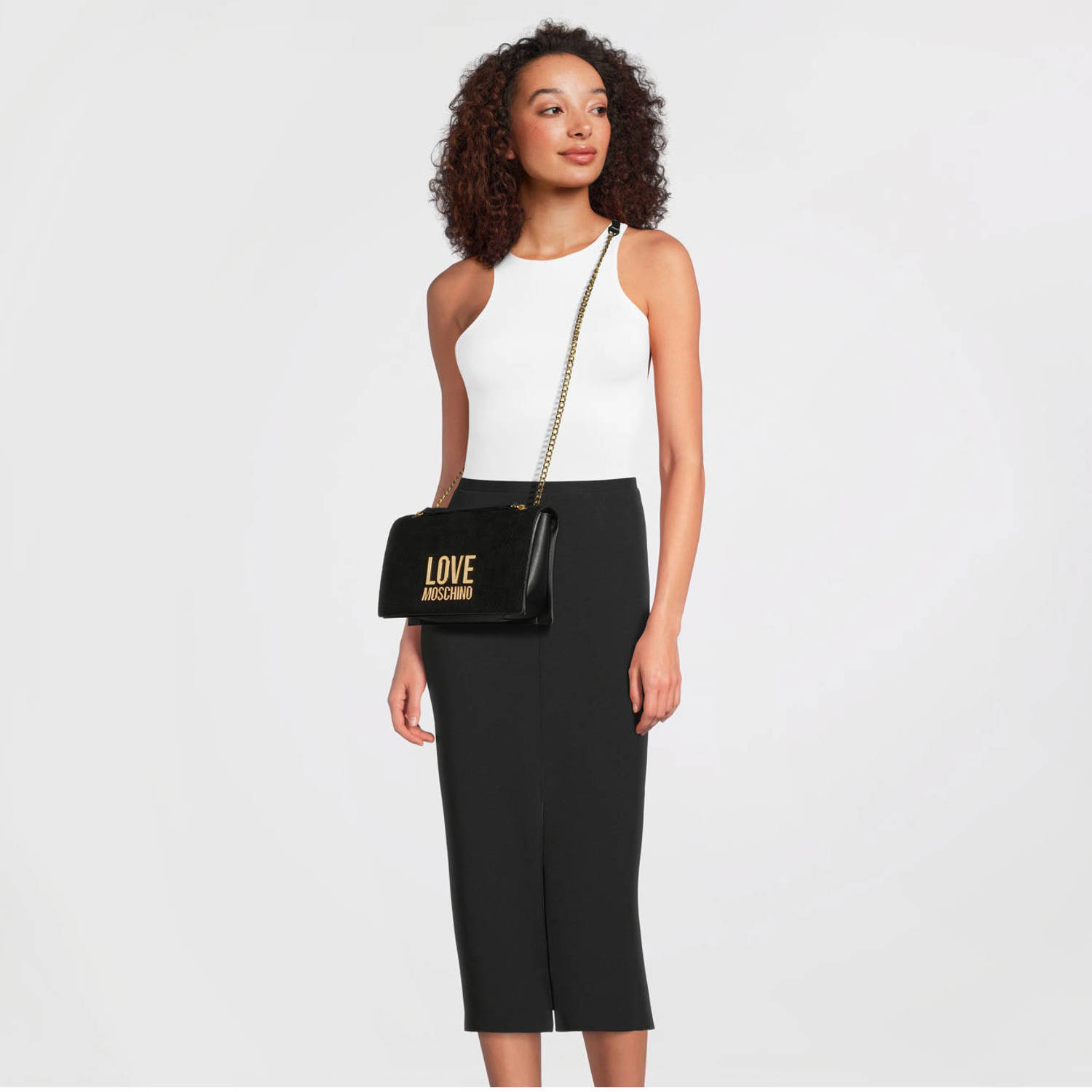 Love Moschino schoudertas Patchy zwart