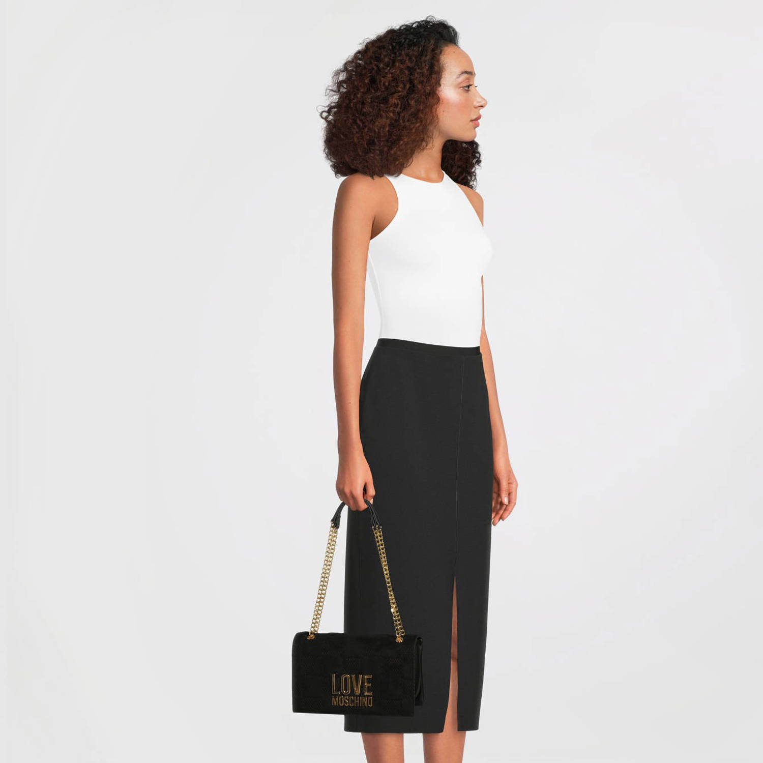 Love Moschino schoudertas Patchy zwart