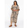 YOEK rechtvallend vest met print, Plus Size - ecru