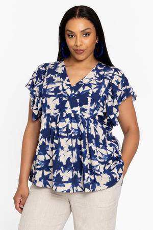 linnen top blauw