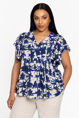 linnen top blauw