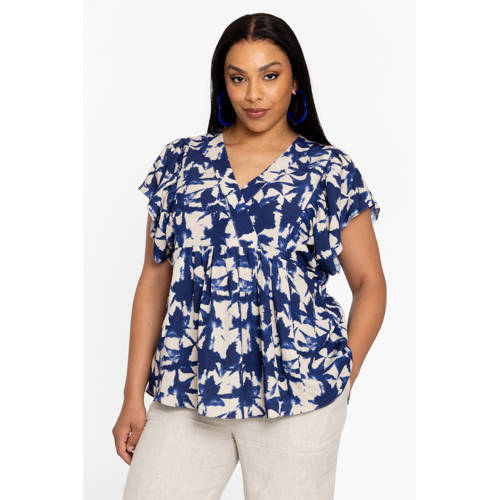 YOEK linnen top blauw afbeelding