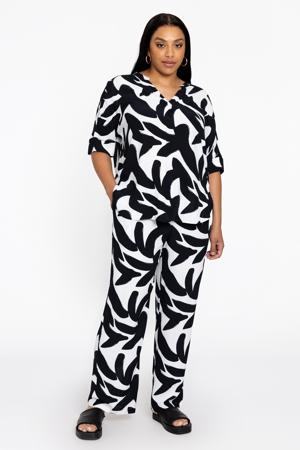 straight regular waist casual broek zwart