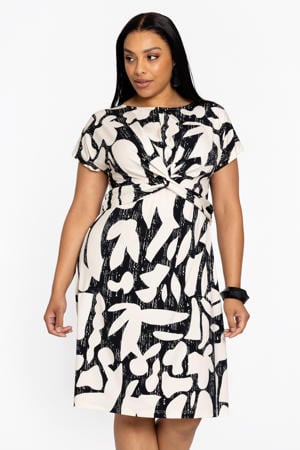 gebloemde jurk Plus Size - ecru