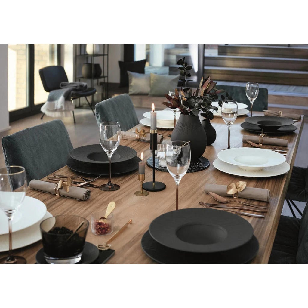 Villeroy & Boch Serviesset Manufacture Rock - Wit 12-delig / 4 personen - 4 dinerborden, 4 ontbijtborden & 4 pastaborden