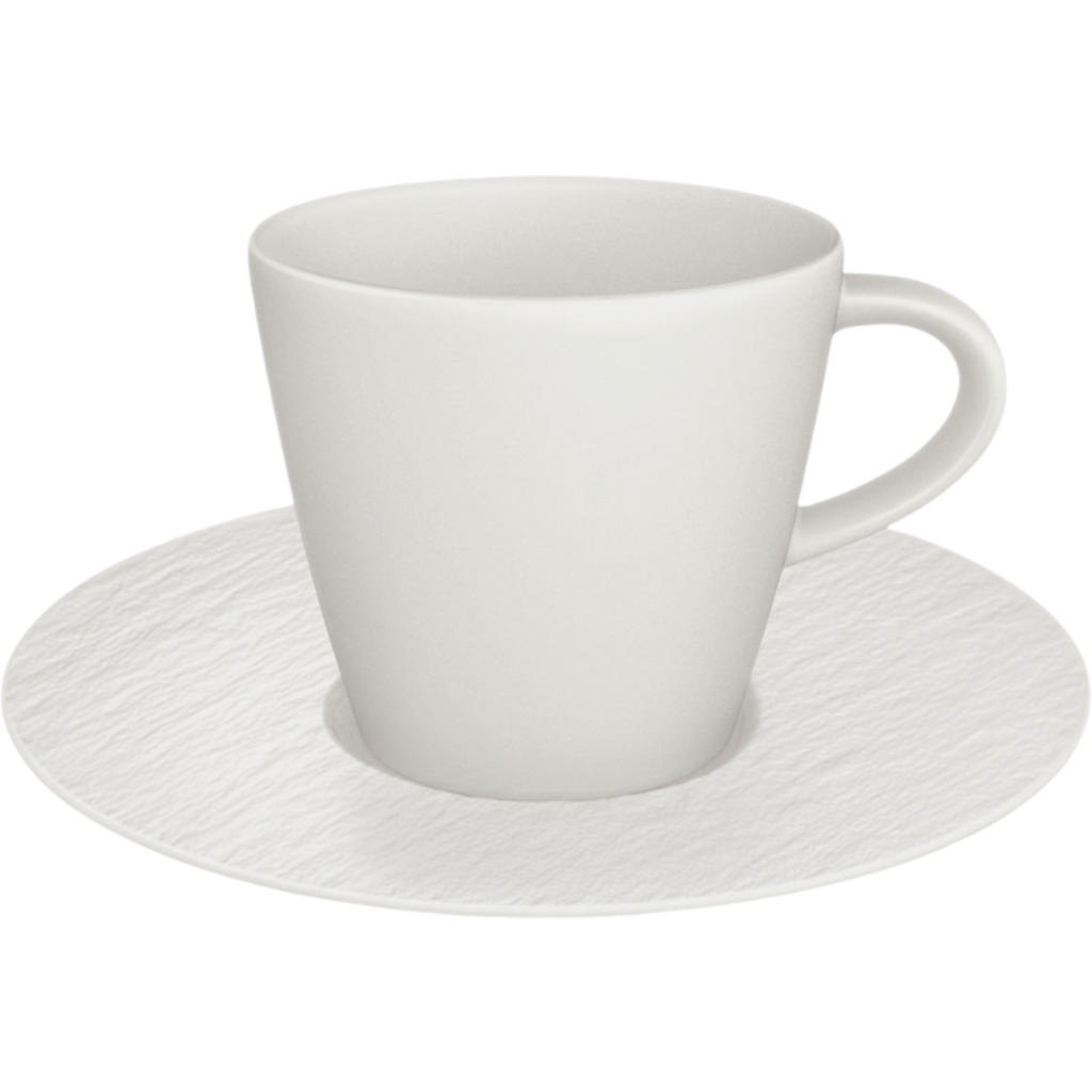 Villeroy & Boch Manufacture Rock Koffiekop en -schotel Wit