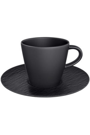 Manufacture Rock Koffiekop en -schotel Zwart