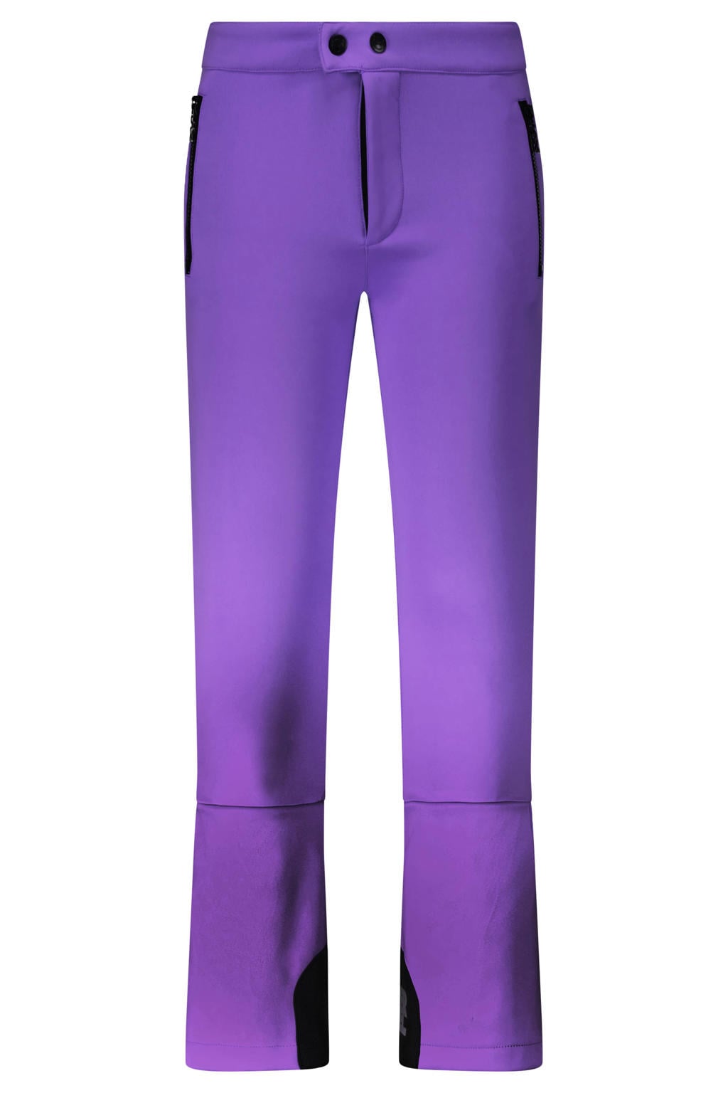 Paarse meisjes SuperRebel ski-broek SPEAK van polyester met slim fit, rits- en drukknoopsluiting en effen