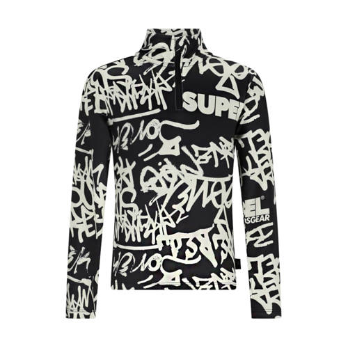 SuperRebel ski-pully SPURT zwart/wit afbeelding