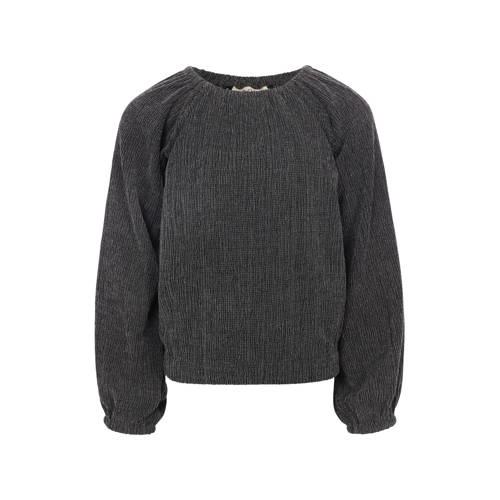LOOXS 10sixteen off shoulder top antraciet afbeelding