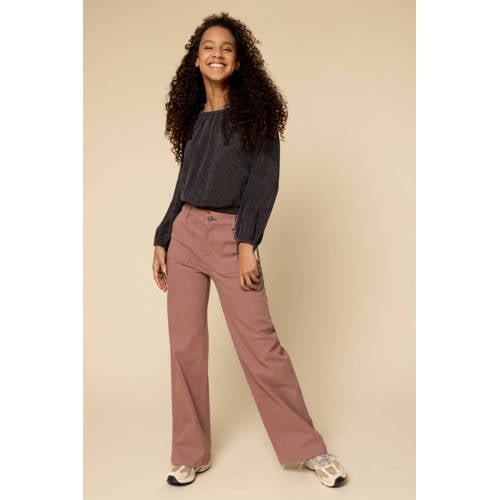 LOOXS 10sixteen high waist wide leg jeans oudroze afbeelding