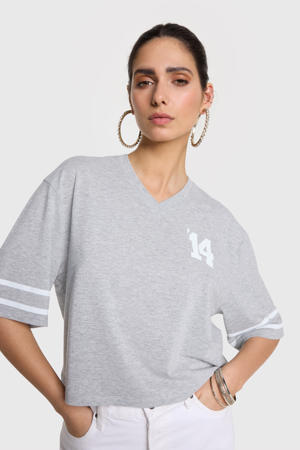 cropped top grijs met lurex