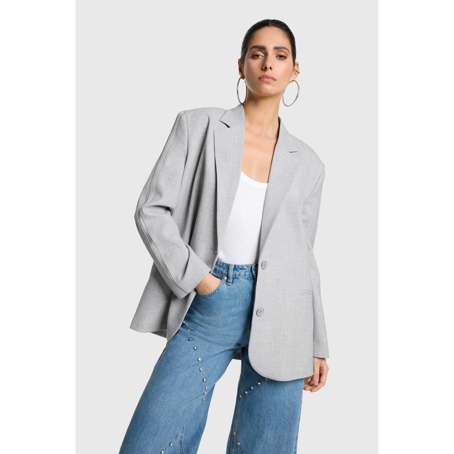 Alix the Label oversized blazer grijs