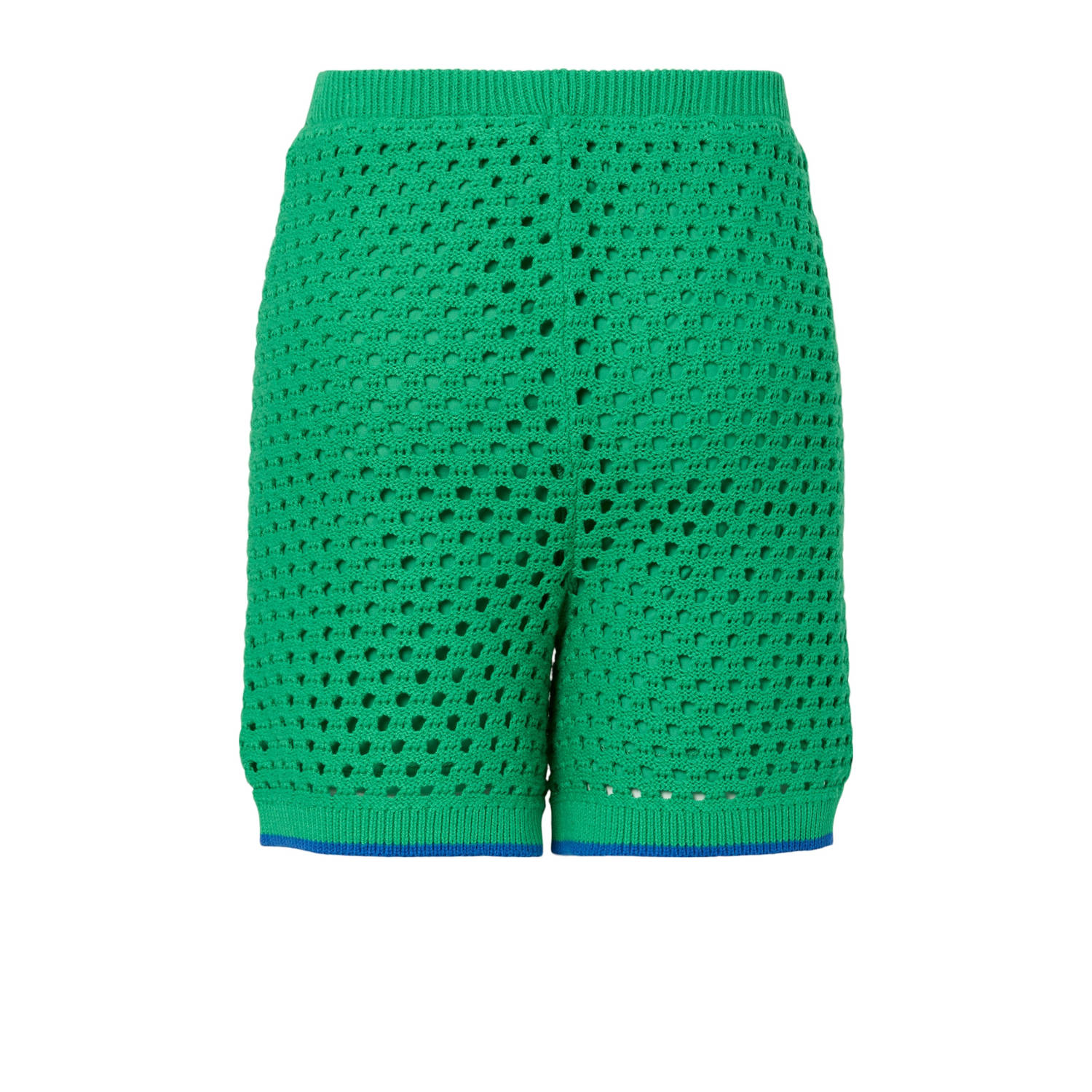 PIECES Tessa van Montfoort x Wehkamp straight high waist casual short groen crochet