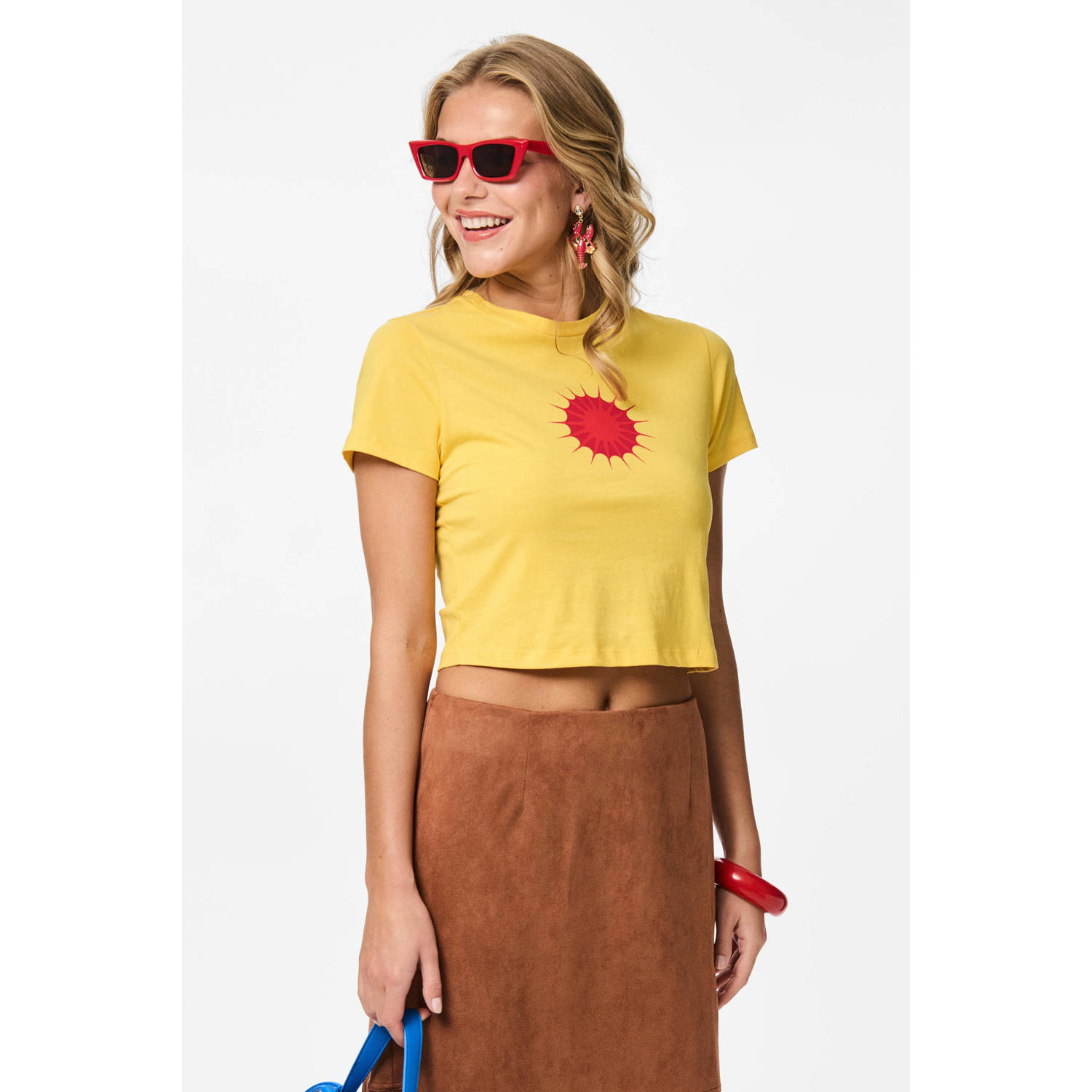 PIECES Tessa van Montfoort x Wehkamp T-shirt geel