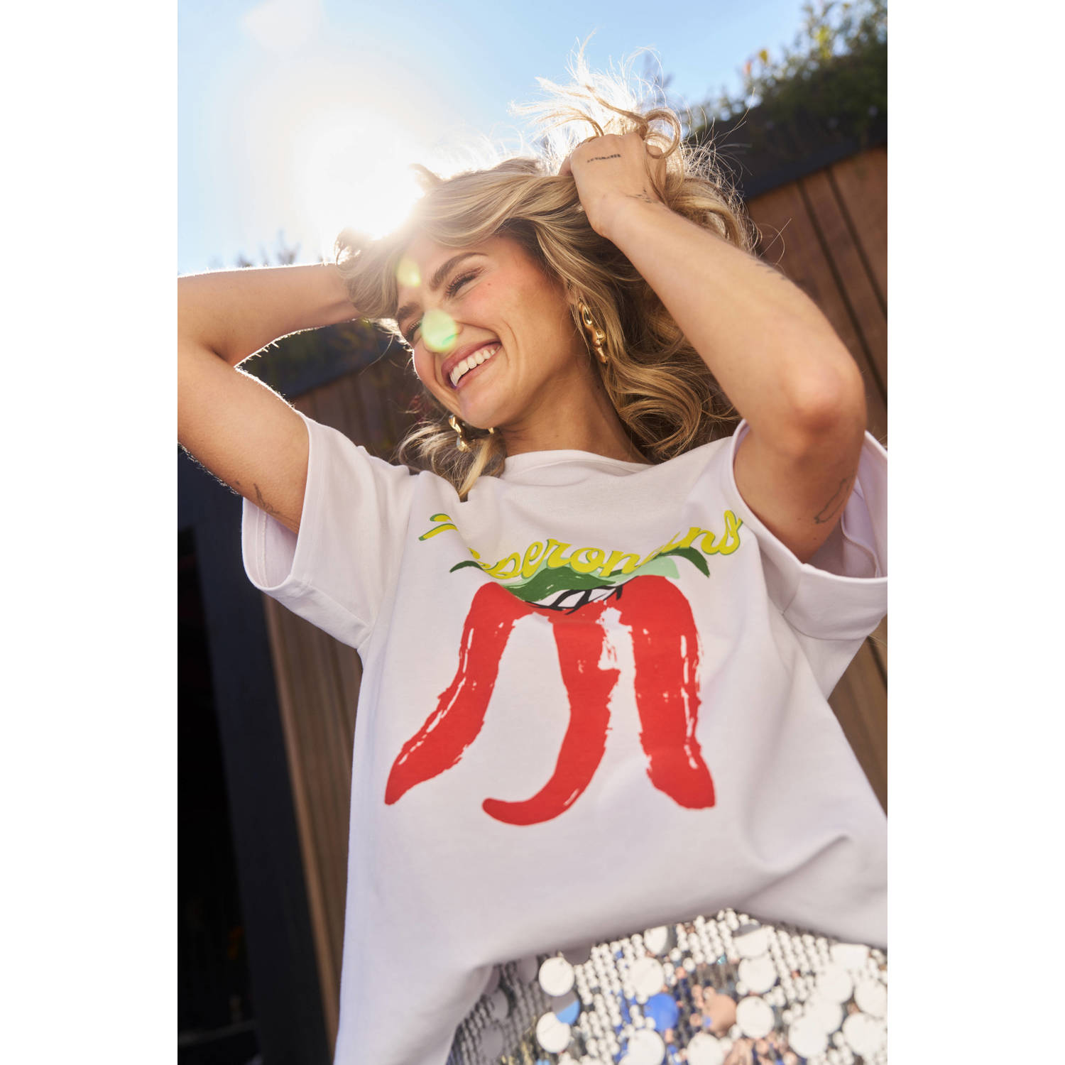 PIECES Tessa van Montfoort x Wehkamp T-shirt wit