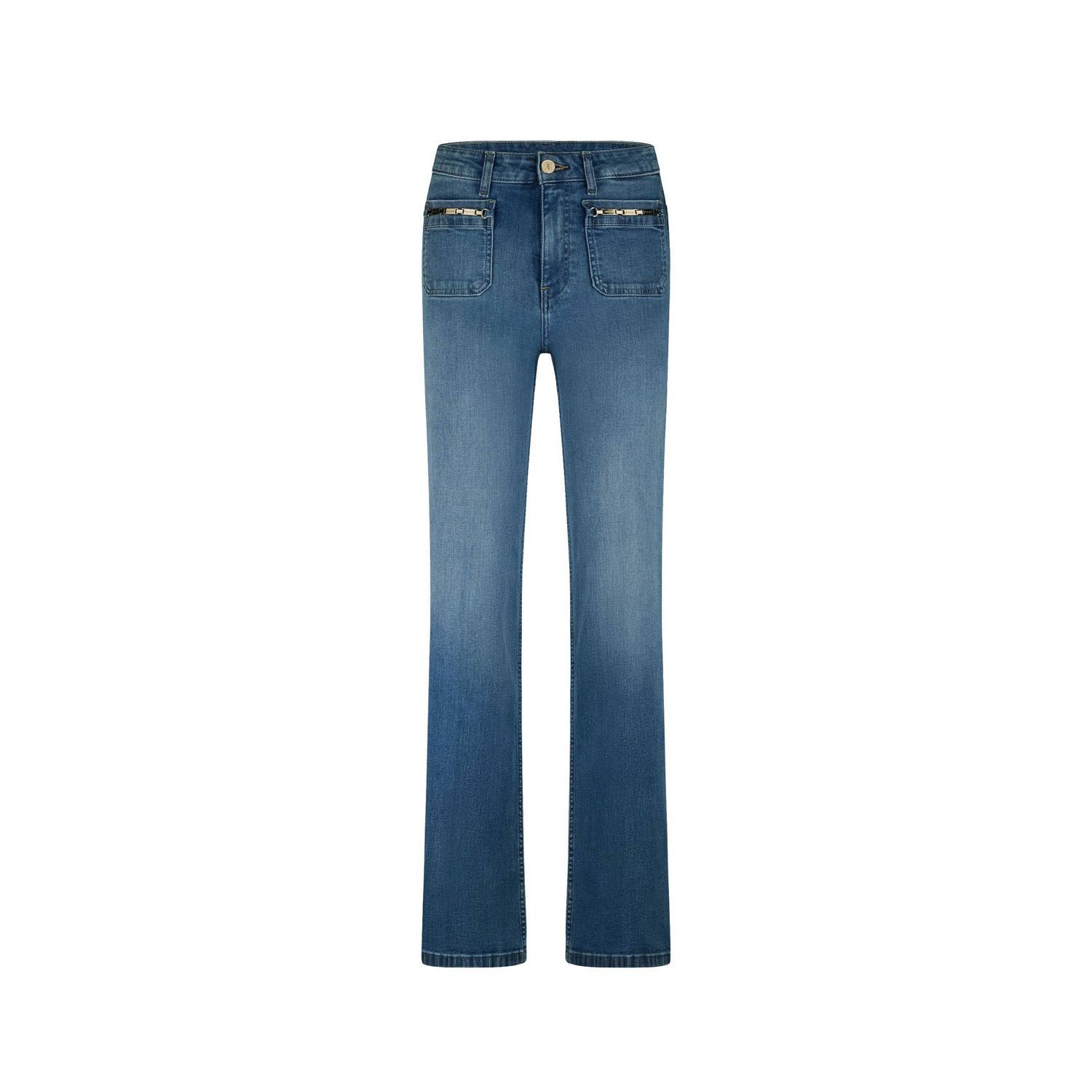 NIKKIE high waist flared jeans medium blue denim