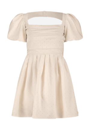 korte jurk met glitter ecru
