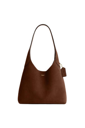 suède schoudertas Brooklyn 28 bruin
