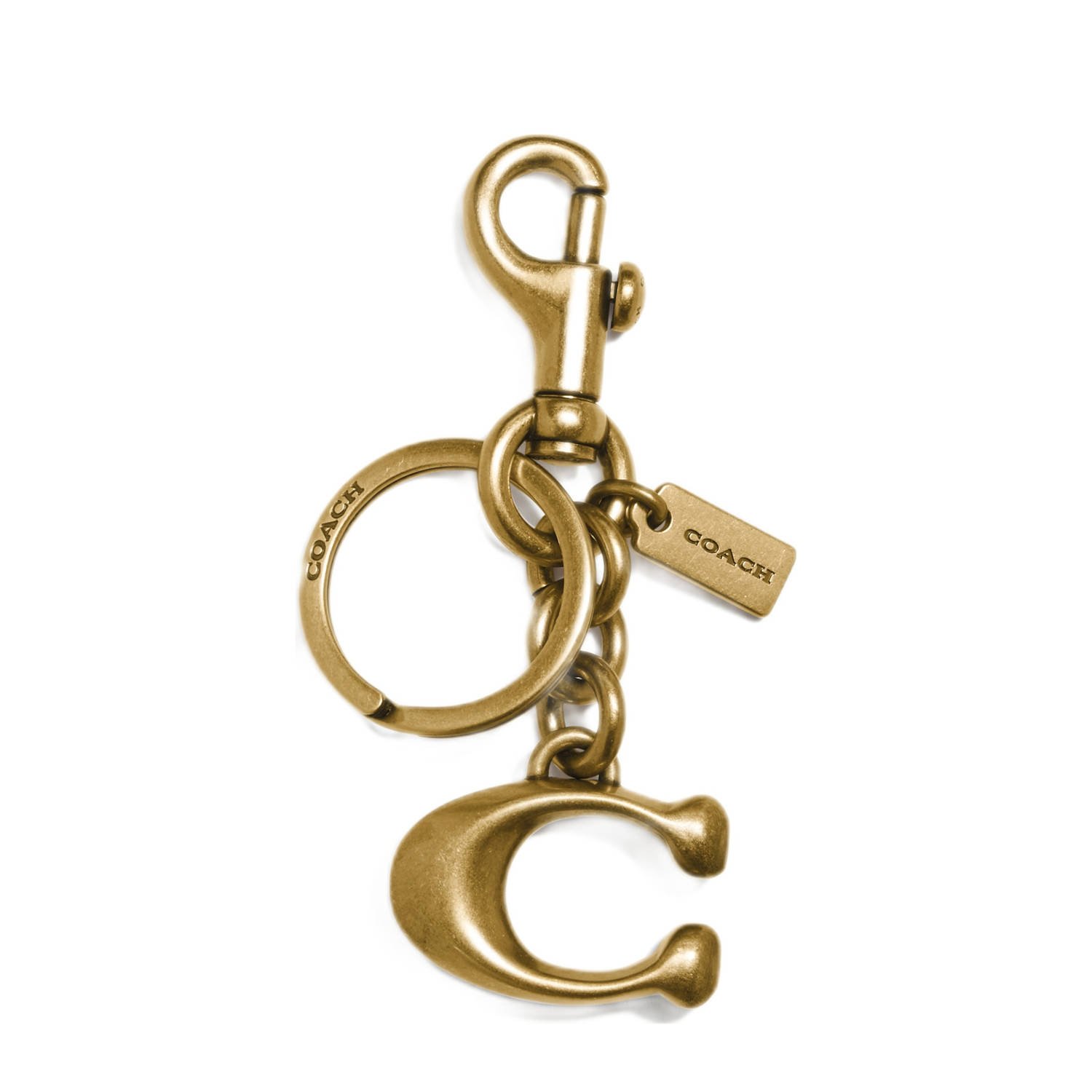 Coach sleutelhanger Signature goudkleurig