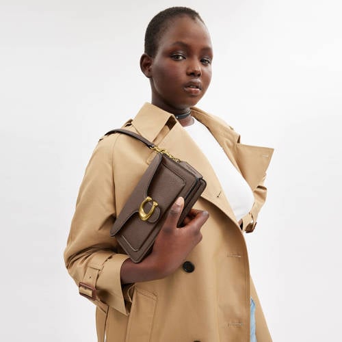 Coach leren schoudertas Tabby 20 taupe afbeelding