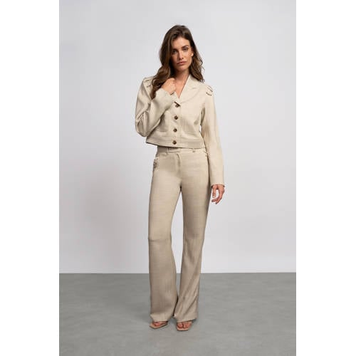 Fifth House straight high waist broek beige afbeelding