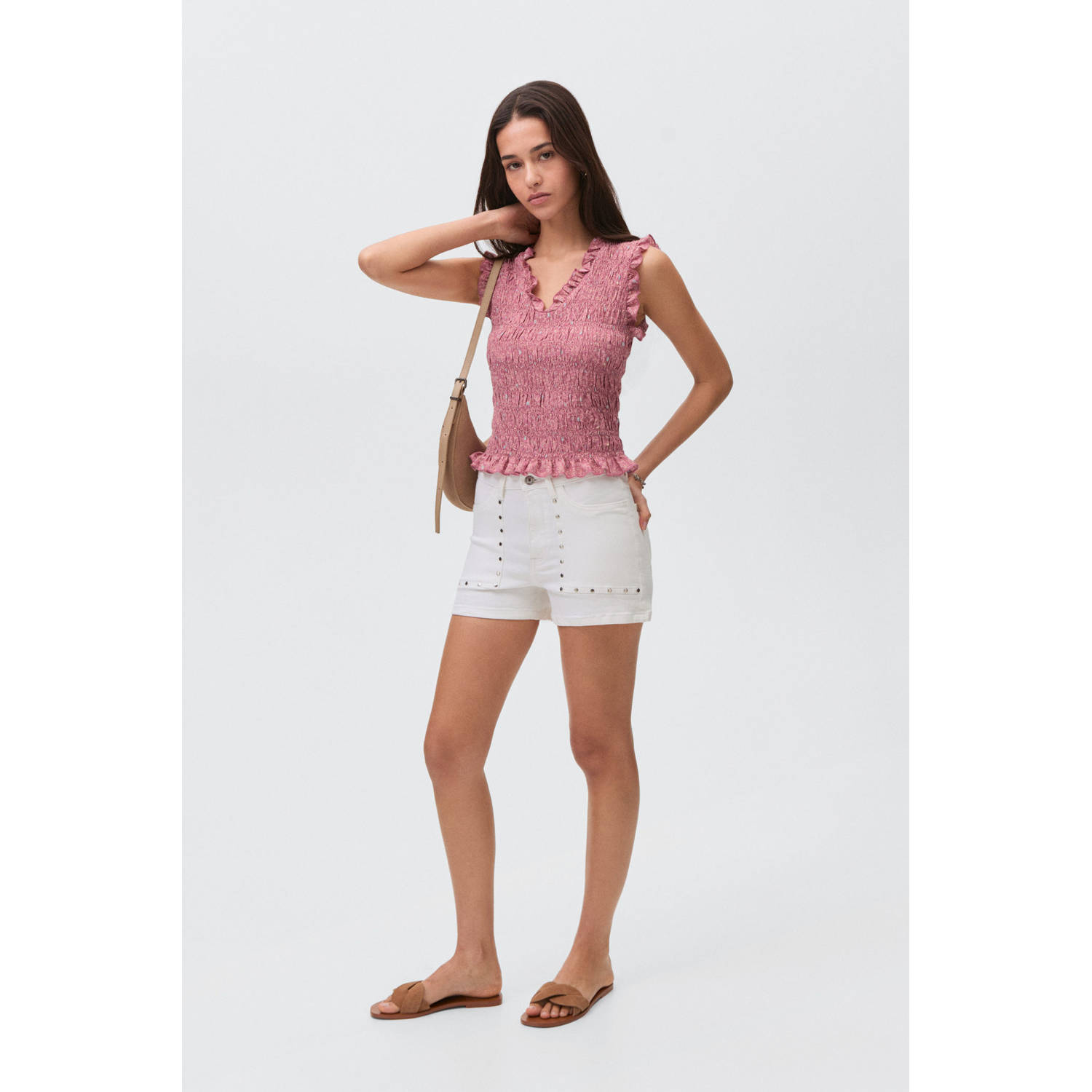 MANGO TEEN mouwloze top oudroze