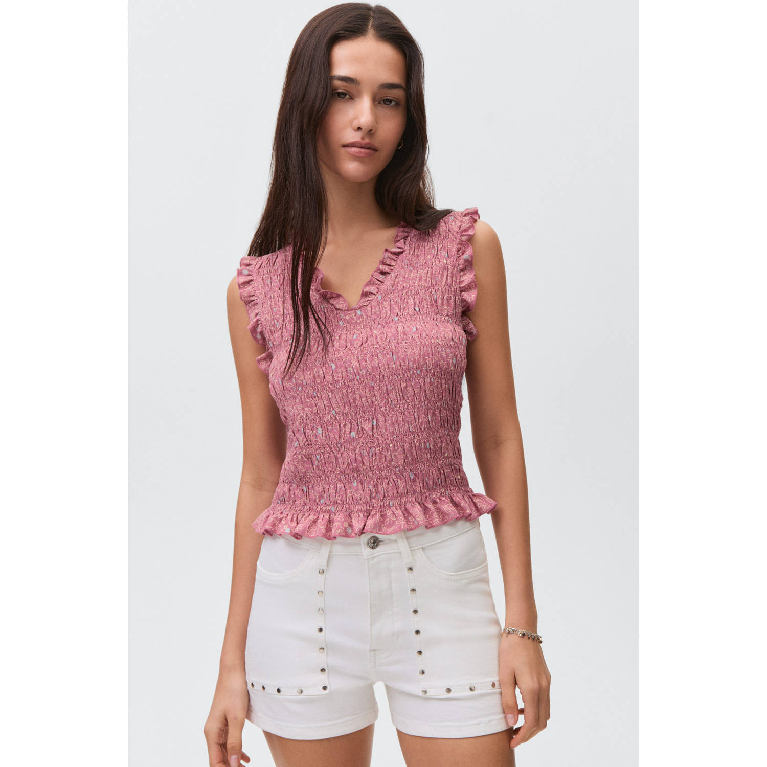 MANGO TEEN mouwloze top oudroze