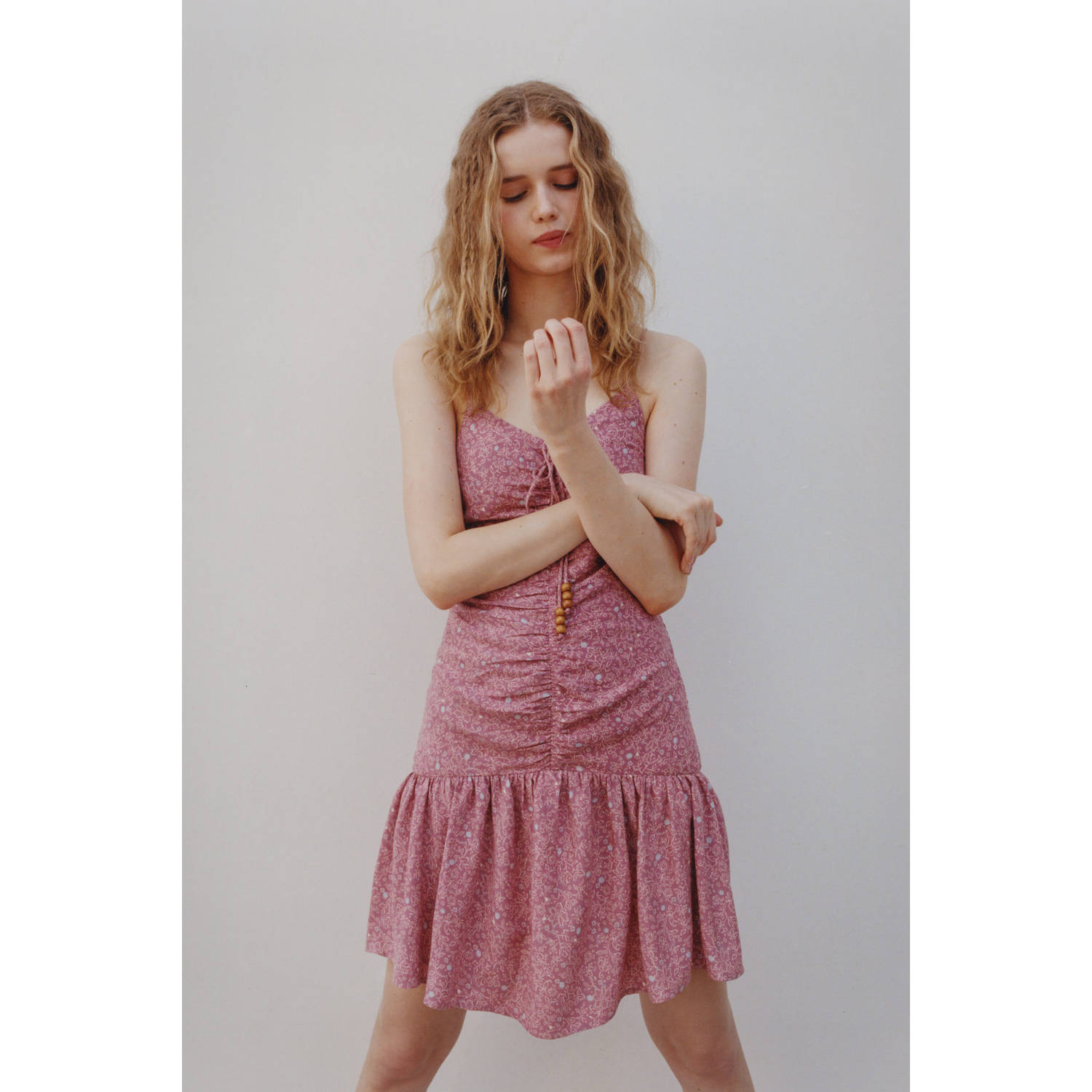 MANGO TEEN korte jurk roze