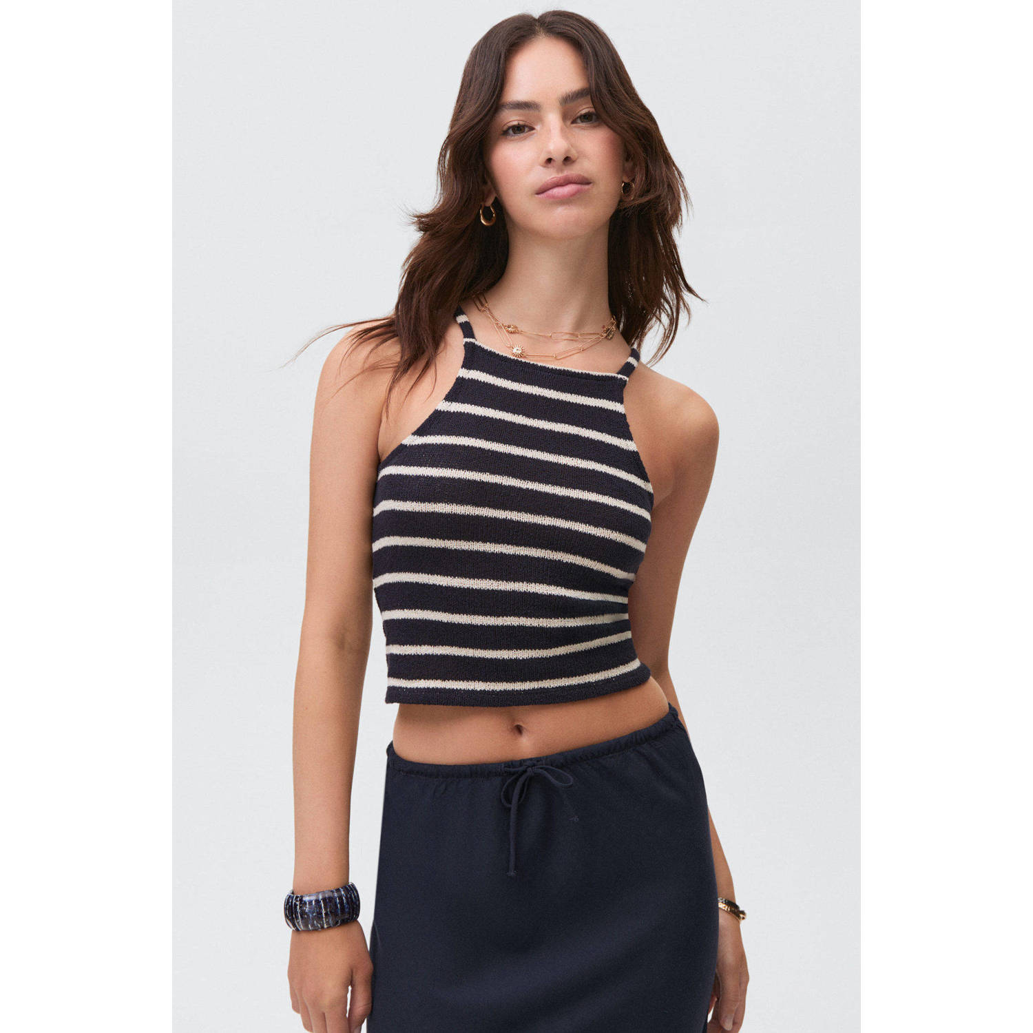 MANGO TEEN maxi rok donkerblauw