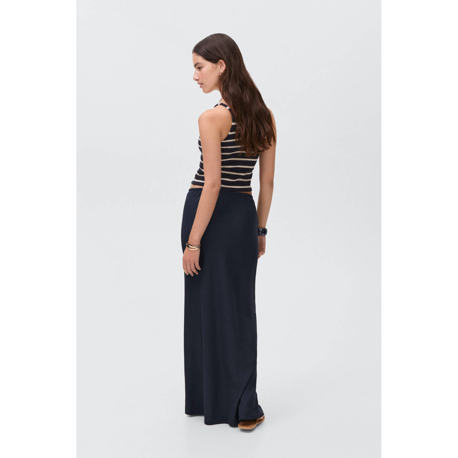 MANGO TEEN maxi rok donkerblauw