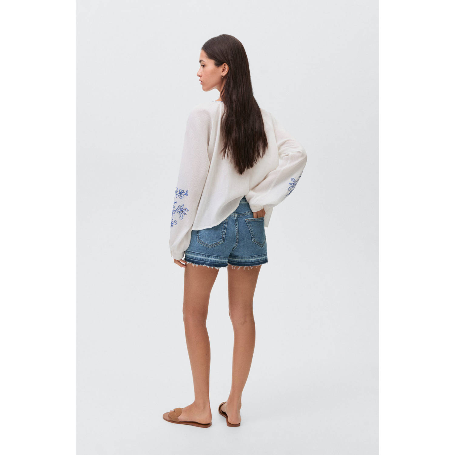 MANGO TEEN denim short medium blue denim