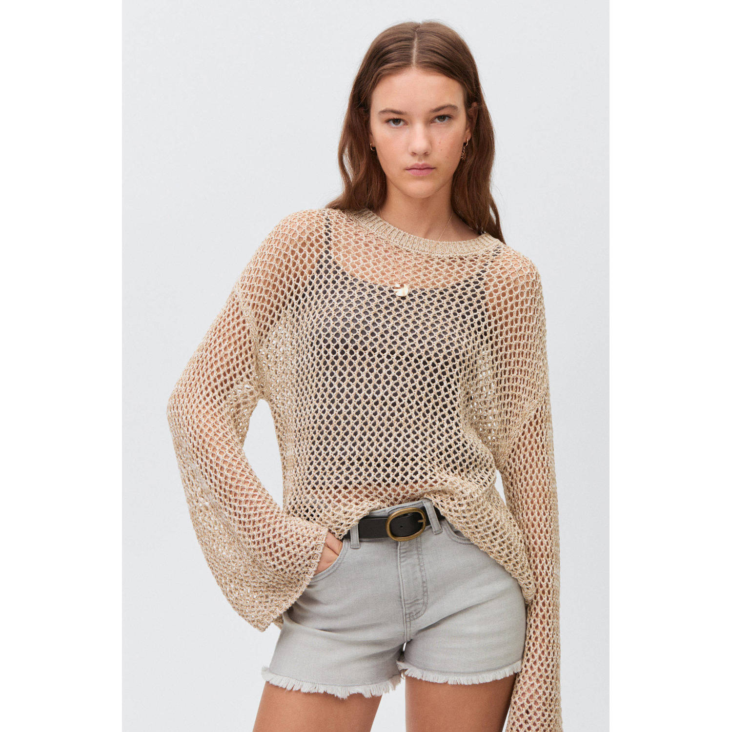 MANGO TEEN denim short grey denim