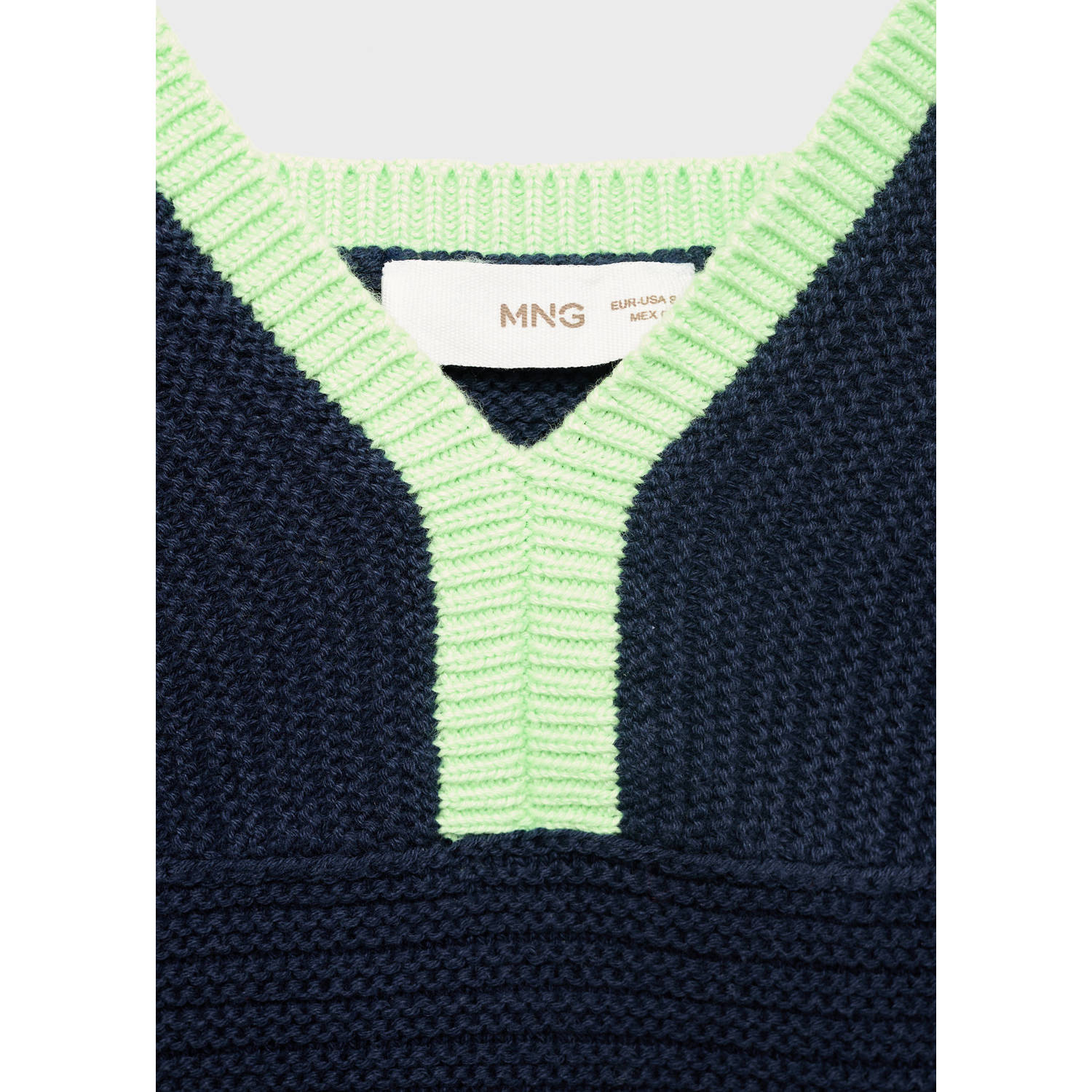 MANGO TEEN cropped top donkerblauw gebreid