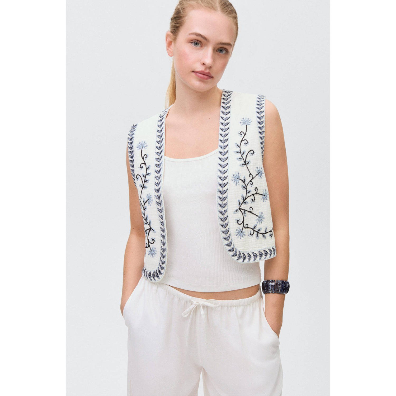 MANGO TEEN gilet wit