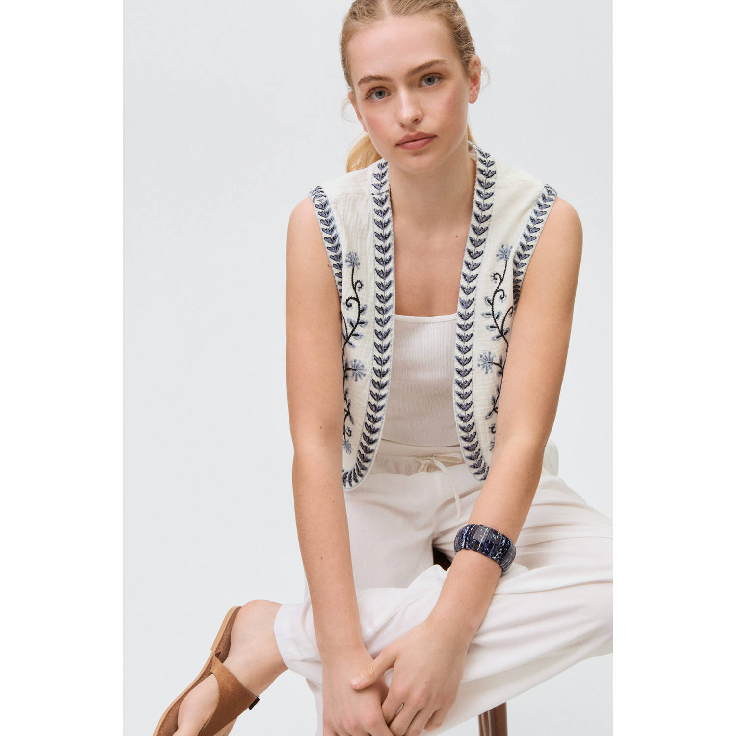 MANGO TEEN gilet wit