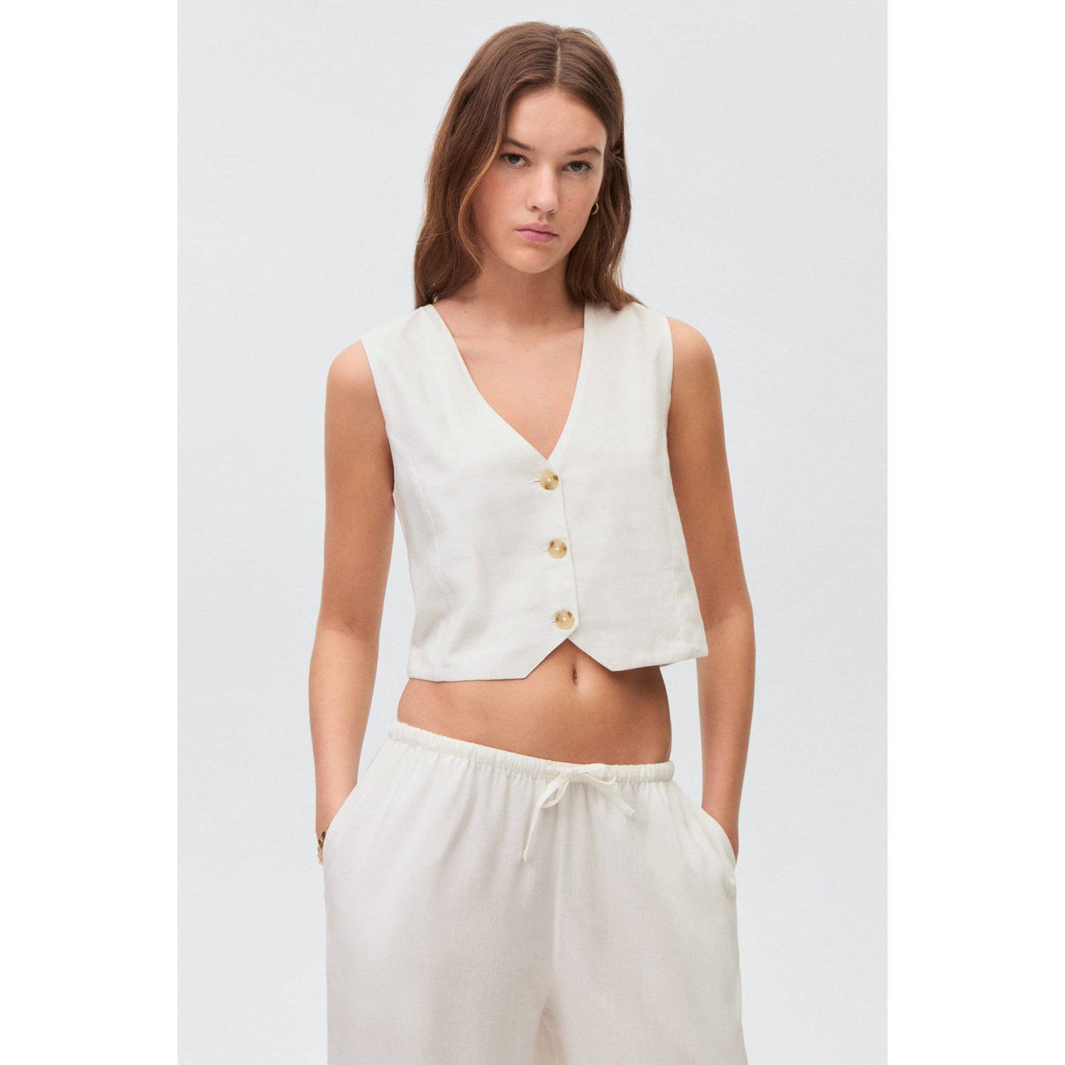 MANGO TEEN gilet ecru